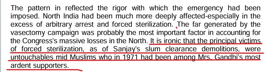Indravril's tweet photo. Sanjay Gandhi, sterilized ~7M Muslim men, allegedly with help from his Muslim GF Rukhsana Sultana. Muslim TFR in 1980 was ~6. Even assuming just 2 potential children remained

2 × 7 million = 14 million Muslim babies not being born. https://t.co/5nl5mB0Nwd