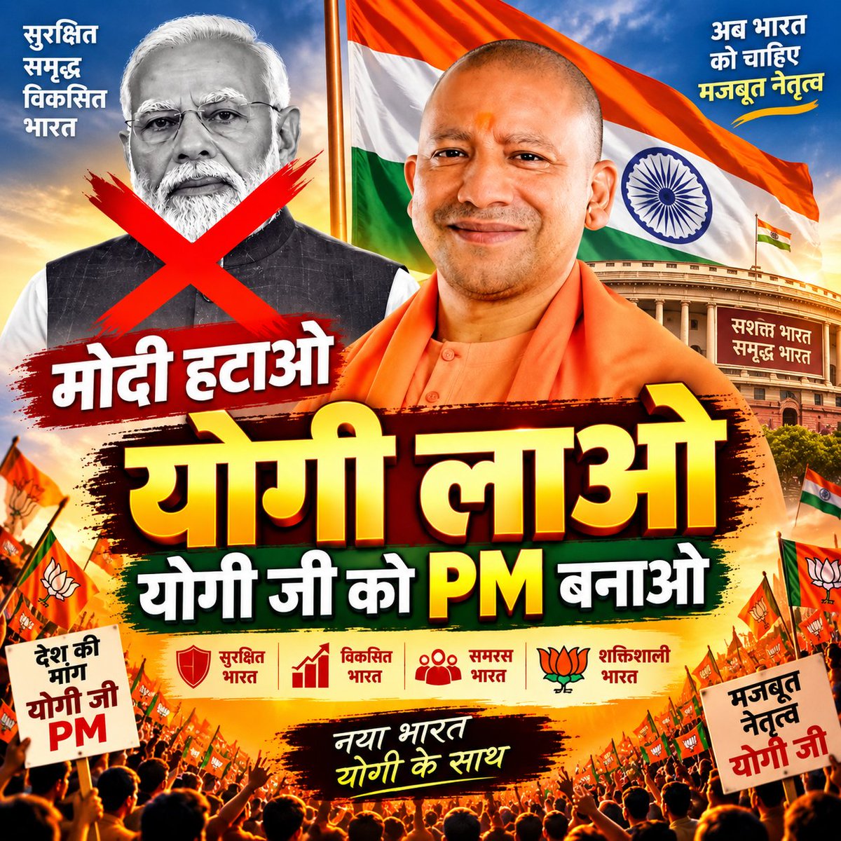 SUNIL1123456's tweet photo. नया भारत — योगी के साथ

मजबूत नेतृत्व • सुरक्षित भारत • समृद्ध भारत • विकसित भारत

#मोदीहटाओ #योगीलाओ #योगीजीकोPMबनाओ #योगीआदित्यनाथ #YogiAdityanath #YogiForPM #YogiForPM2029 #योगीPM #नयाभारत #मजबूतभारत #सुरक्षितभारत #विकसितभारत #समृद्धभारत #शक्तिशालीभारत #भारत https://t.co/BTueCazLG9