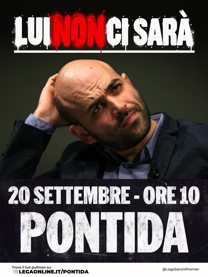 LegaSalvini's tweet photo. ❌ LUI NON CI SARÀ!

Ci vediamo a Pontida, domenica 20 settembre, alle ore 10!

👉🏻 Elenco aggiornato dei pullman su https://t.co/upxZK6A7Iy https://t.co/Ym413NZ9ma