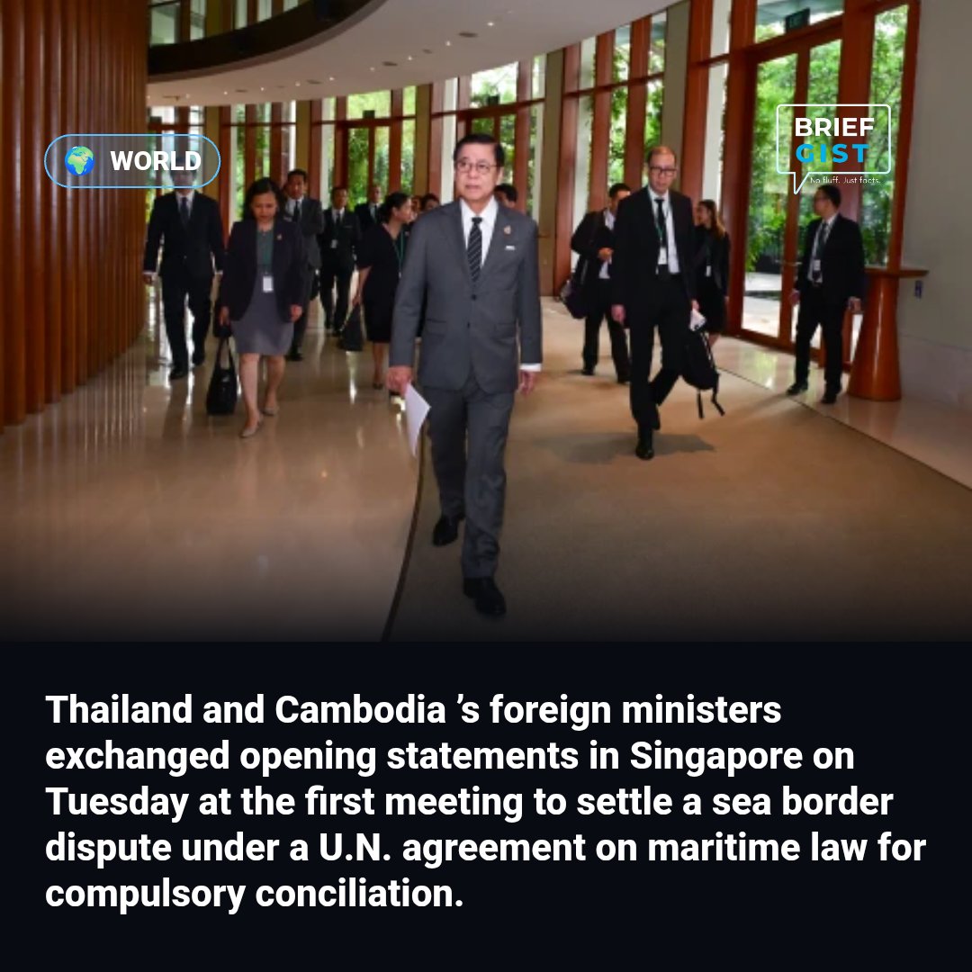 BriefGist's tweet photo. Thailand and Cambodia begin UN conciliation process over disputed maritime claims https://t.co/GsJmW4Efk1