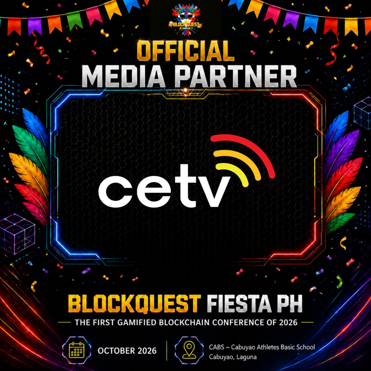 blockquestph's tweet photo. 📣 MEDIA PARTNERS

Our media network is growing! 📰 

Thank you to the platforms helping us share the stories, highlights, and moments of BlockQuest Fiesta PH 2026.

🇵🇭 📅 Oct 10, 2026 | Cabuyao, Laguna

#BlockQuestFiestaPH #BQFPH #BQF2026 https://t.co/4oITDRldt5