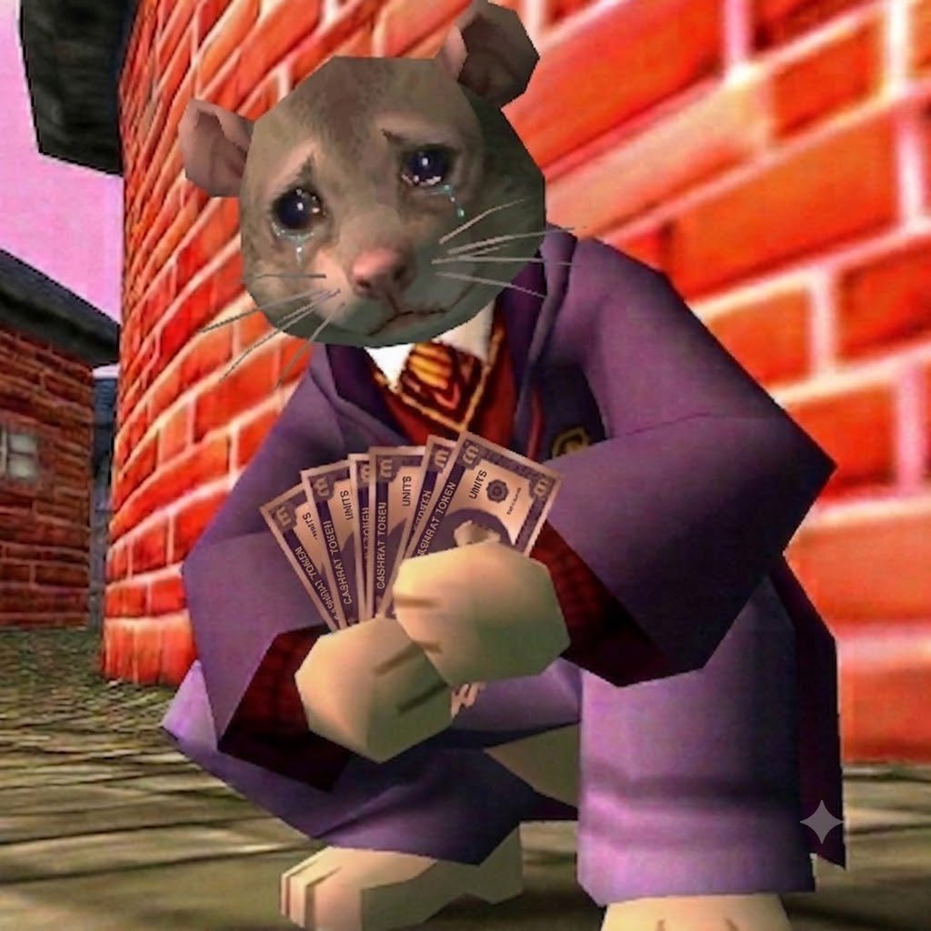 CASHRATxAI's tweet photo. Me after rotating my entire portfolio into rugs, waiting for the $CASHRAT fair launch next week to save my bloodline https://t.co/VWDaEg7sQL