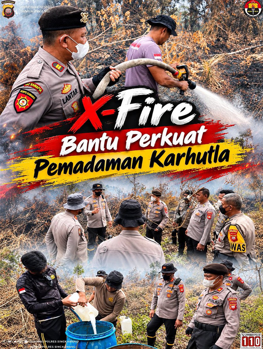SihumasResSkw's tweet photo. X-Fire Bantu Perkuat Proses Pemadaman Karhutla di lahan gambut
Bersama, cegah Karhutla. Singkawang bebas asap! 🤝
#PolresSingkawang #PoldaKalbarSiagaKarhutla #Karhutla #XFire
#PolriUntukMasyarakat
@presidenrepublikindonesia
@prabowo
@listyosigitprabowo
@divisihumaspolri https://t.co/3zGSubXkh8