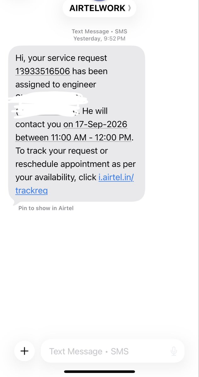 JAI_SHREE24's tweet photo. @airtelindia What kind of resolution is this it will take 2 days for technician to check now before that it was same day resolution  also this technician not picking up calls you should not make fool of customer if ypu cannot provide speedy solution in case of internet https://t.co/6yynjKi4yB