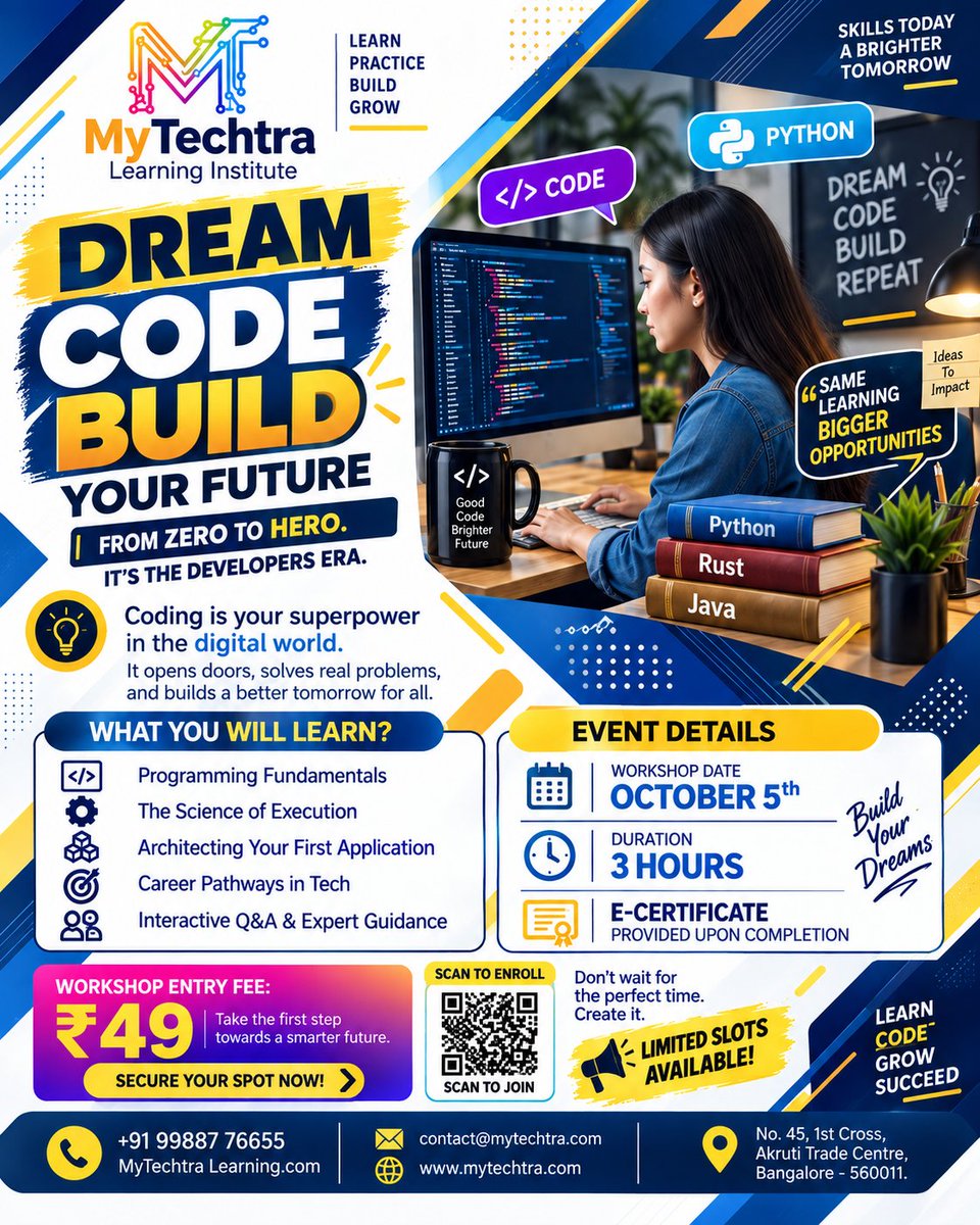 Arvethbatur's tweet photo. #MyTechtra #Codingforanyone #Freshers #CareersinTech #ProfessionalGrowth #CodeDriven #CoderLife #Developers #CodeNewbie #CodeDecode #ProgrammingJourney #LearnToCode #CodingSessions #CodingforTechStarters #BengaluruShelves #StudentsinEngineering #ProgrammingSkill
#ProgrammingLife https://t.co/yMTKLjg01g