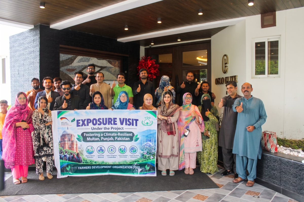 FDO_Pakistan98's tweet photo. FDO’s GIZ-funded FCRP exposure visit brought BZU, MNSU &amp; Emerson students to PCRWR, PMD, MoCC, CF-WARP Wetlands &amp; QAU to explore water management, groundwater recharge &amp; Nature-based Solutions. https://t.co/Z0FwwCvfcp