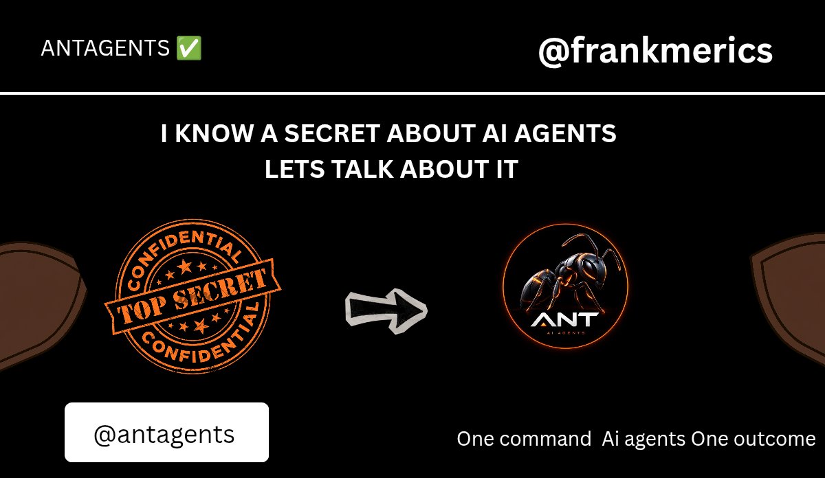 frankmerics's tweet photo. I KNOW A SECRET ABOUT AI AGENTS?(I will tell you about it)

Most people are watching the AI race from the outside.

They're focused on bigger models, smarter chatbots and better prompts.

But beneath all of that, another race is quietly happening.

A race to make AI do more than just answer.

A race for AI that can actually act.

And I think this could become one of the biggest shifts in Web3.