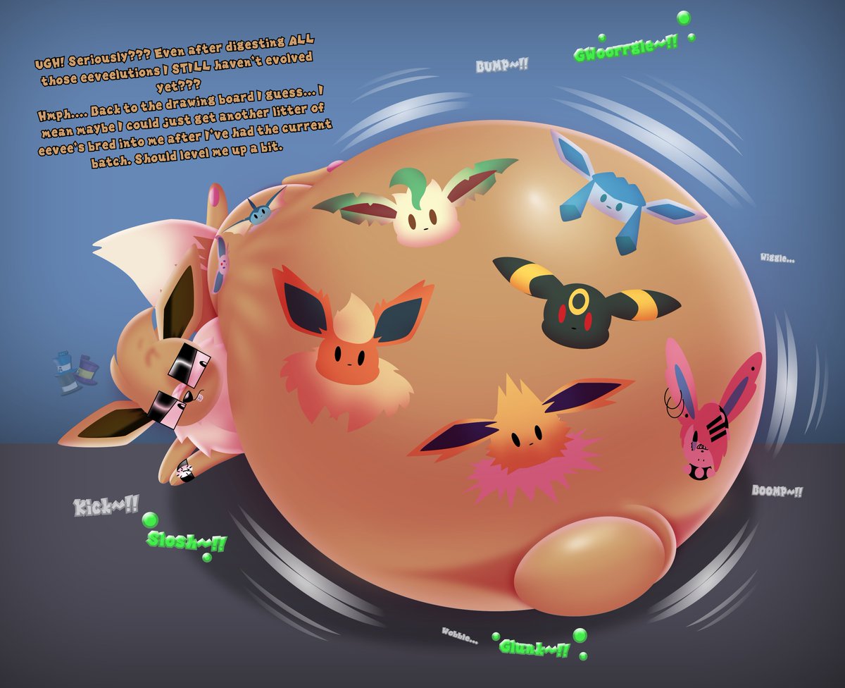 Fancy_Blue101's tweet photo. A lineless commission done for someone who goes by Luxxy~ #Pokemon #Eevee #Vore #Mpreg #Pregnant #Commission https://t.co/0ImZ74jHHi