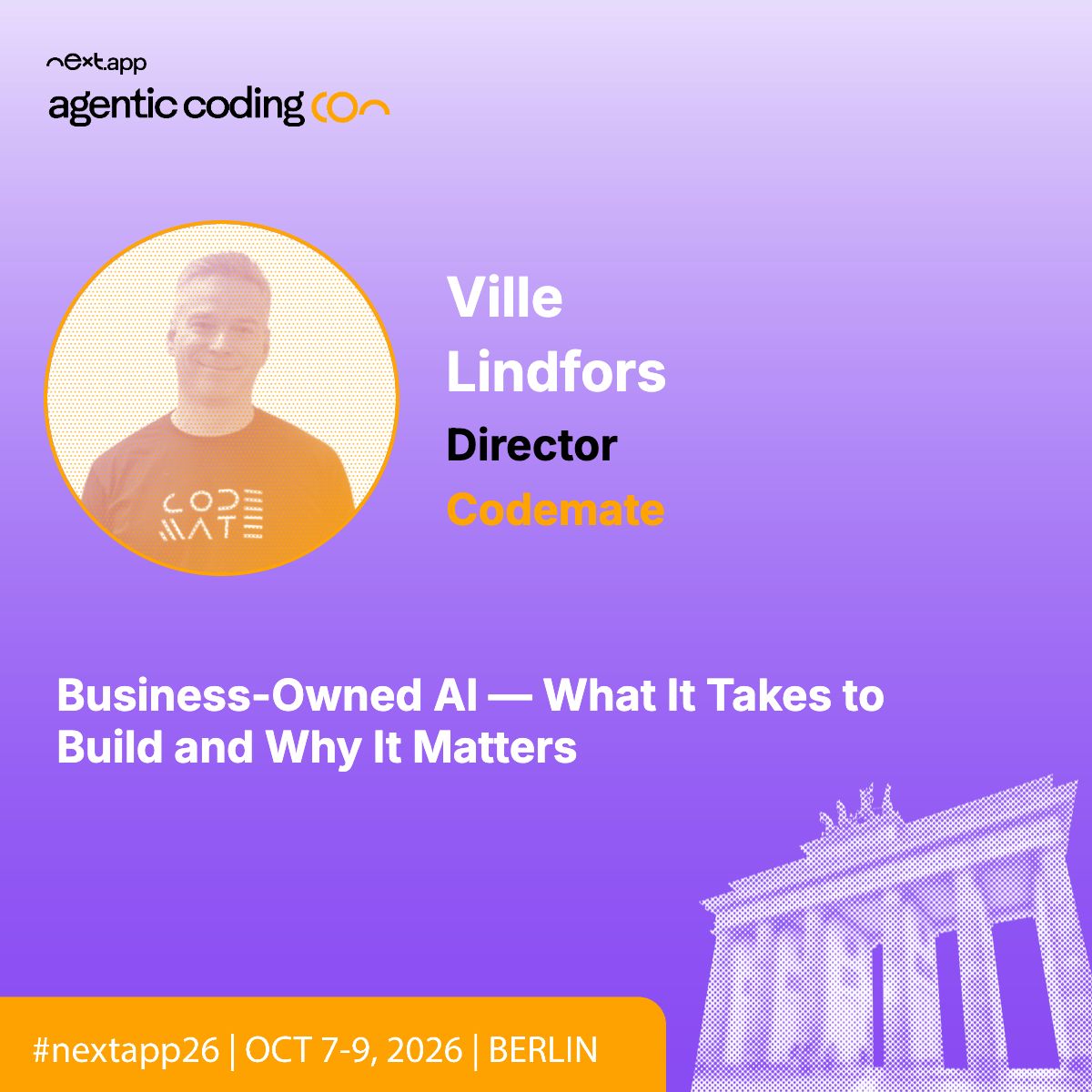 CodemateLtd's tweet photo. AI is easy to prototype. Owning it in production is a different story.

At #nextapp26, Codemate’s Ville Lindfors explores Business-Owned AI through the real-world Moi ApulAInen case. 

📍 agentic codeCon Stage 2
📅 Thu 8 Oct · 13:50–14:30

You don't want to miss this! https://t.co/xAJl1AdIhM