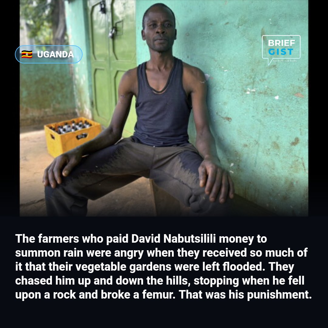 BriefGist's tweet photo. In parts of Africa, rainmakers face cruel violence by farmers as climate change vexes many https://t.co/5ctKvRjNFf