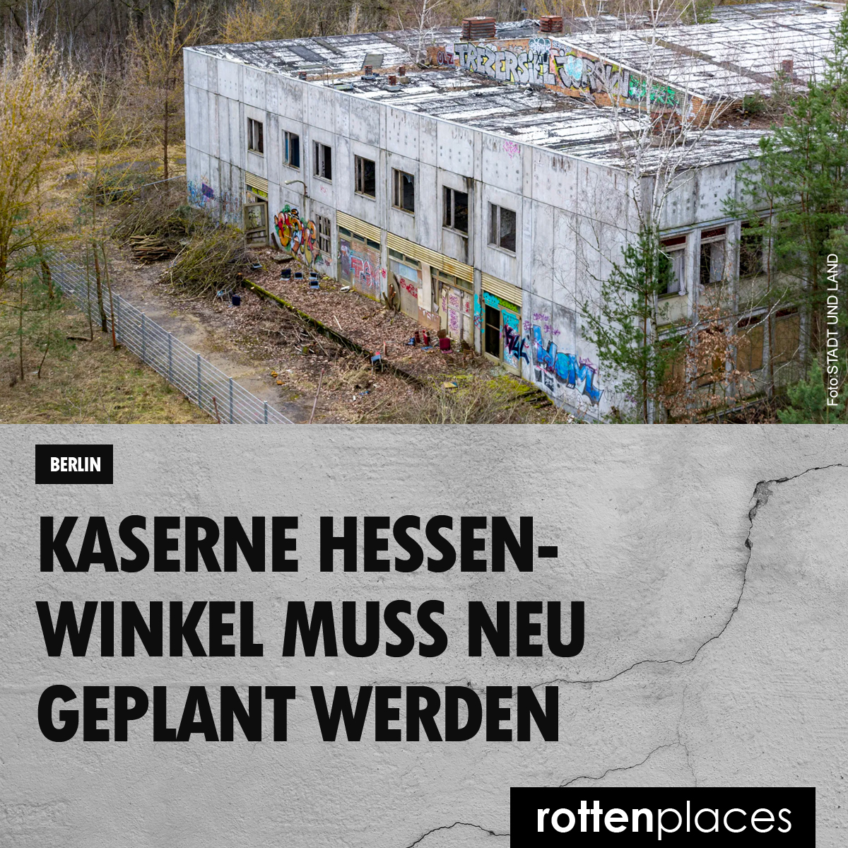 rottenplaces's tweet photo. https://t.co/pHI9Fke5St

#BerlinRahnsdorf #berlin #Kaserne #Hessenwinkel #LostPlace #STADTUNDLAND #Stadtentwicklung #Wohnungsbau https://t.co/gMSiydhcuY