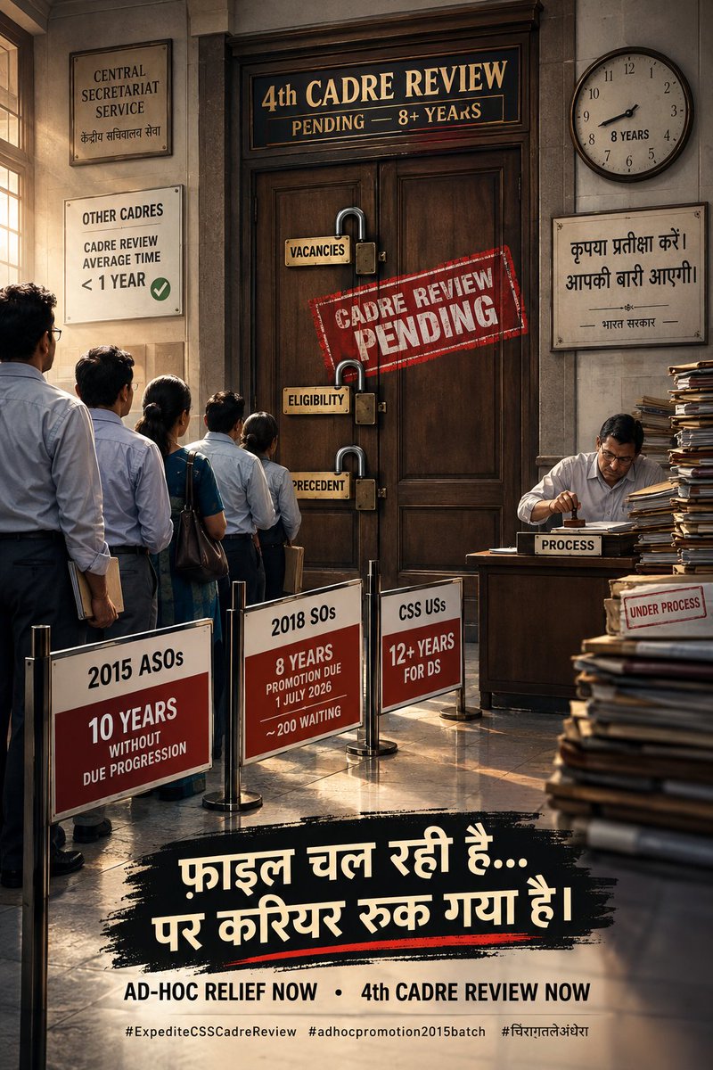 Crystal_clear09's tweet photo. दूसरों के कैडर की समीक्षा साल भर में हो जाती है,
CSS की फ़ाइल जाने क्यों आठ बरस सो जाती है।
व्यवस्था से पूछो तो जवाब आता है—“प्रक्रिया में है”,
जनाब, इतनी लम्बी प्रक्रिया में तो पीढ़ी बदल जाती है।
@pmoindia @Drjitendrasingh @doptgoi
#ExpediteCSSCadreReview #चिराग़तलेअंधेरा https://t.co/unwL2PDKrY