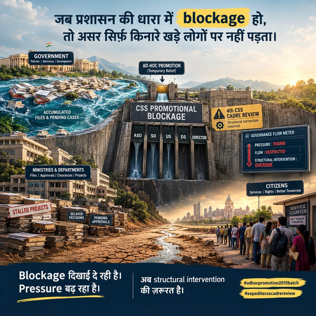 Crystal_clear09's tweet photo. किसी की आठ बरस की सेवा, किसी की बारह बरस की आस,
कहीं पद खाली पड़े हैं, कहीं फ़ाइलों का निवास।
हुक्मरानों से बस इतना सवाल है हुज़ूर—
कैडर समीक्षा है या कोई उम्रकैद का दस्तूर? @pmoindia @Drjitendrasingh @doptgoi
#ExpediteCSSCadreReview #चिराग़तलेअंधेरा https://t.co/rcr2BFZfqu