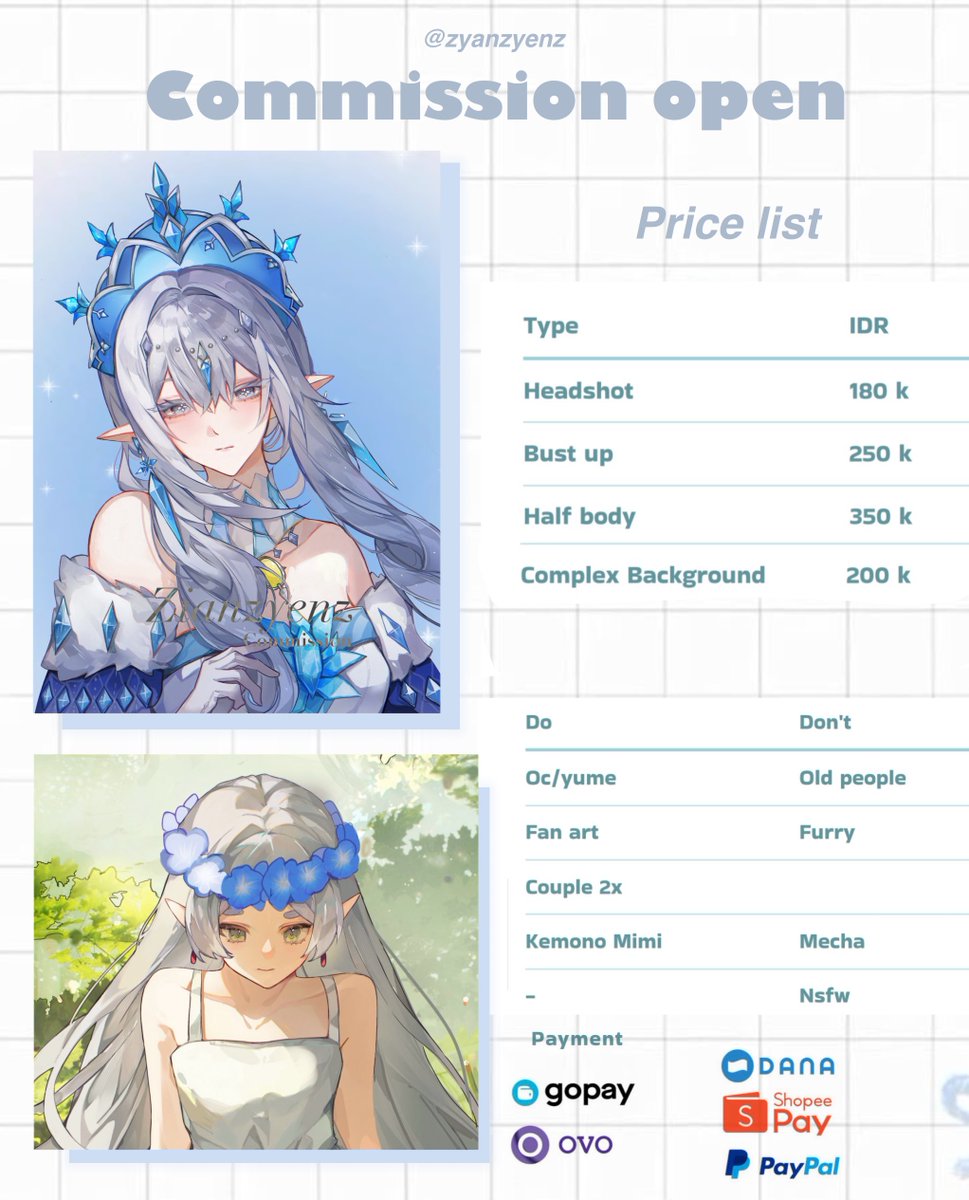 zianzyenz's tweet photo. ✦✨COMMISSIONS OPEN ✨
[ ❤️ and 🔃 ᴀᴘᴘʀᴇᴄɪᴀᴛᴇᴅ   ]

Hello! I Open Commission for Local 🇮🇩 &amp; International, Please kindly read, the Terms of Service Dm me of u interested Thank you ^^

Vgen = https://t.co/ltxJVSPaQj

#Commission #zonakaryaid #zonauang #commissionsopen https://t.co/9fp77lflMw