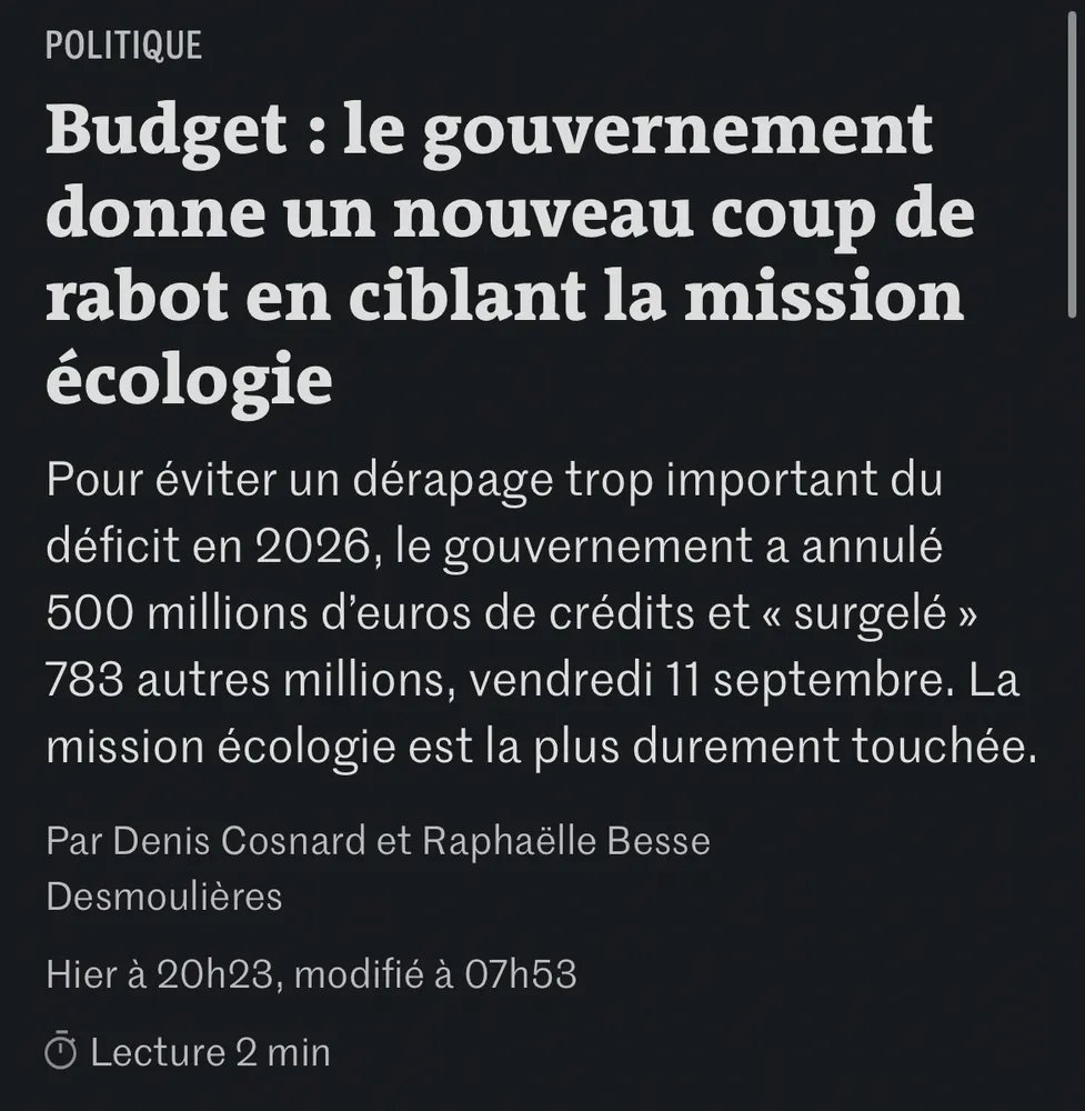 MaximCombes's tweet photo. Canicule en mai
Canicules en juin
Canicules en juillet
Canicules en août
Canicule en septembre
Le tout avec une sécheresse continue sévère qui s'aggrave.
Mais après avoir divisé le #FondsVert par 4, après avoir annulé 50 millions pour adapter nos écoles, l'exécutif continue ⤵️ https://t.co/sazbAvyV5S