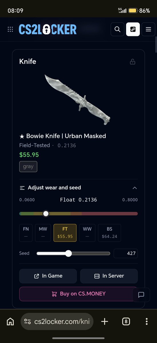 saltenator's tweet photo. We really have sub $100 knife glove combos now 🫣 https://t.co/cVmWJ9xw22