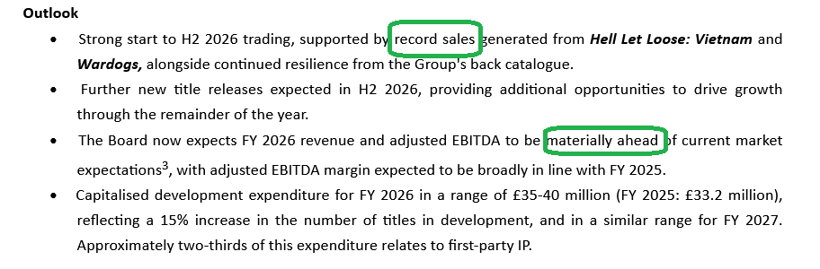 10_ch_10's tweet photo. Everplay trading update out. The board expects FY 2026 revenue and adj EBITDA _MATERIALLY_ ahead of expectations. Record sales generated by HLL: Vietnam and WARDOGS. The company has increased their stake in Bulkhead (@WARDOGS ) to 28% (for £2m!). $EVPL $EVPL.L #EVPL #EVERPLAY https://t.co/vAq58n6Nji