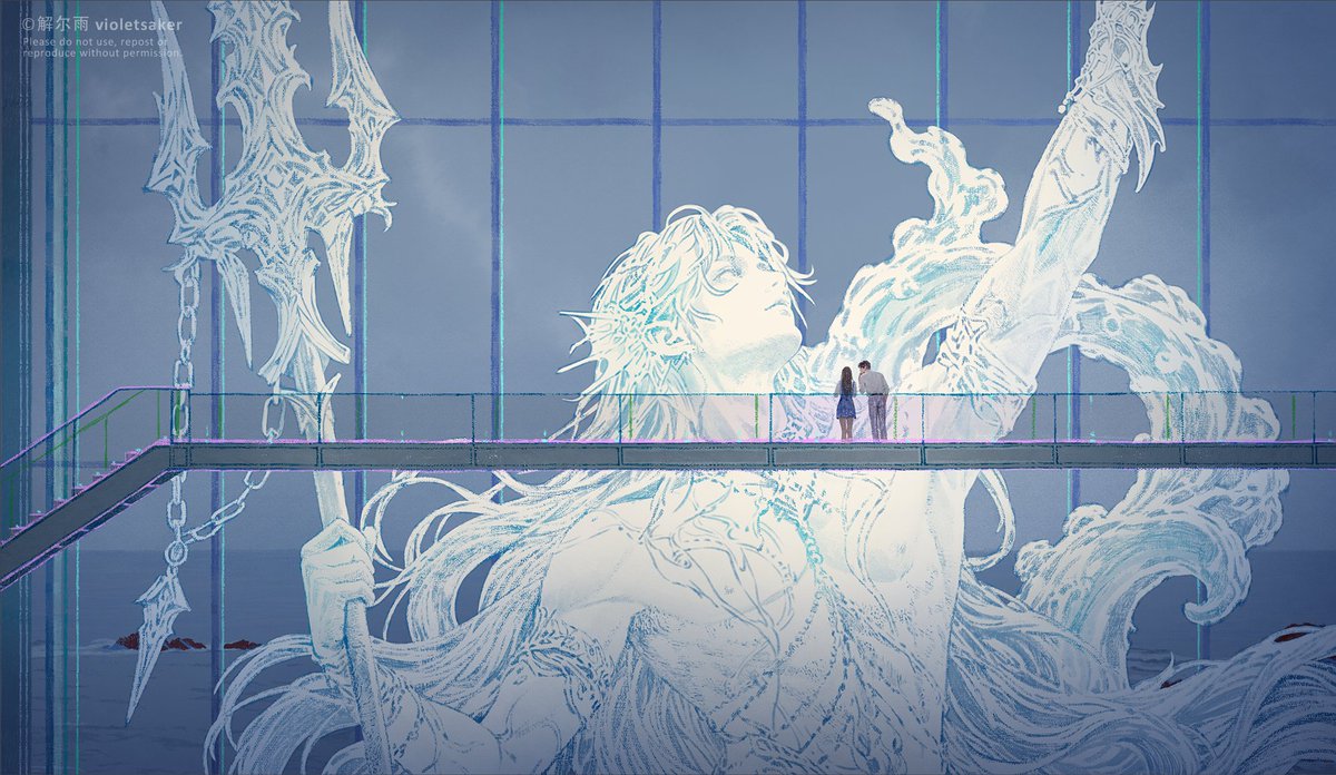 violetsaker's tweet photo. The Colossal Statue at the Seaside Museum | Colored Version  (I know it looks almost the same as the last post, but I swear I spent two days fiddling with the colors😅) #Loveanddeepspace #Rafayel #기욱 #祁煜 #ホムラ #恋与深空 https://t.co/BVRjEPRL8u