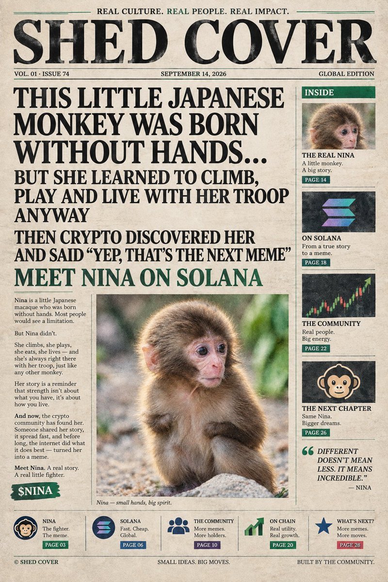 VileHaxor's tweet photo. This little japanese monkey was born without hands…   but she learned to climb, play and live with her troop anyway then crypto discovered her and said  “yep, that’s the next meme”    

Y'all meet nina on solana

solana:H22aquDouZNFyfykwnXmY5Y9z5sMQtLFy5tUKR99pump https://t.co/DjeLndLMy2