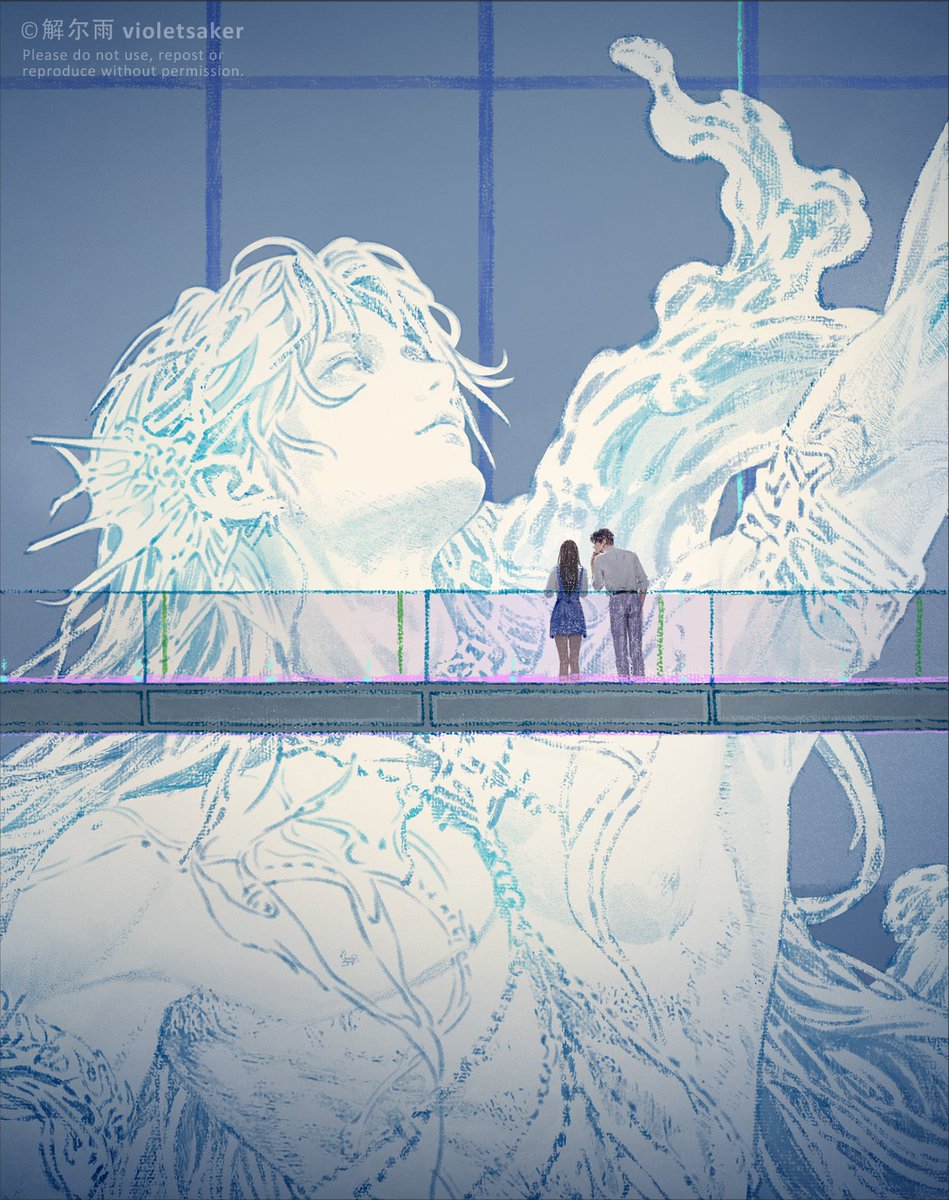 violetsaker's tweet photo. The Colossal Statue at the Seaside Museum | Colored Version  (I know it looks almost the same as the last post, but I swear I spent two days fiddling with the colors😅) #Loveanddeepspace #Rafayel #기욱 #祁煜 #ホムラ #恋与深空 https://t.co/BVRjEPRL8u