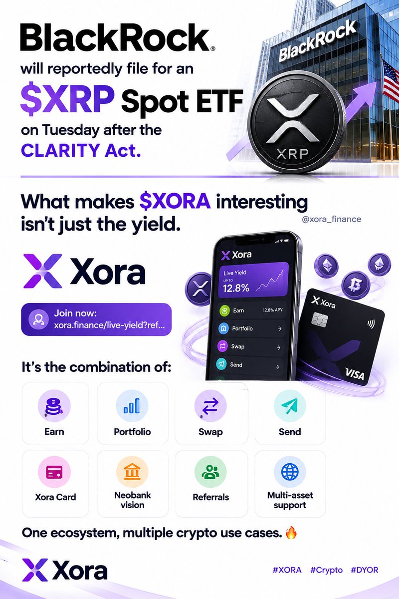 BhomeshPanbqpf's tweet photo. The bigger story isnβt just an XRP ETF.
Itβs what happens when institutional access meets a full crypto-financial ecosystem.
ETF = access.
Infrastructure = adoption.
Utility = staying power.
Thatβs the shift Iβm watching. π
#XRP #XORA #Crypto https://t.co/DPeZlrUaWf