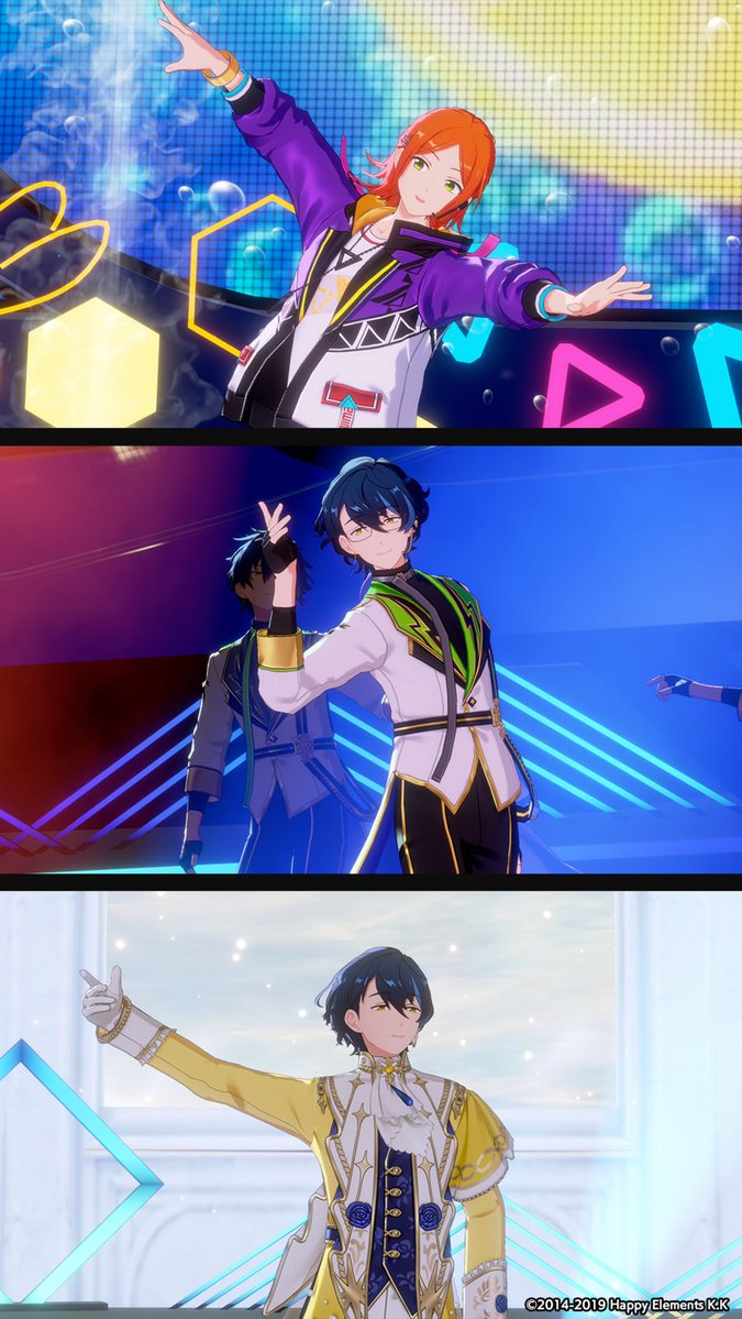 enstars_music's tweet photo. 【お知らせ】

本日15時〜
スペクタクルスフィアライブ『HOT BEAT REVOLUTION!!』で登場した葵ゆうたと青葉つむぎのイメチェン衣装をダイヤショップとアイドルロードに追加しました❗️

また、MVエンジョイホールで使えるスタンプも追加されています🎤🎶

詳細はアプリ内お知らせをご確認ください。

#あんスタ
