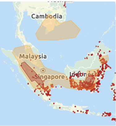 HealthwayMed's tweet photo. ヘイズ：2026年9月15日午前10時57分のHot spots（火元）の状況です。 https://t.co/JXIivqABEp