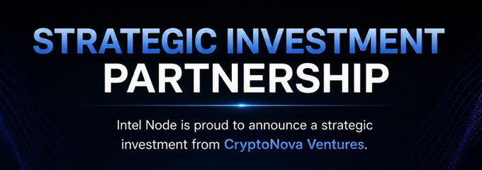 Intel_NodeAI's tweet photo. We’re excited to announce that Intel Node has entered a strategic 
investment partnership with CryptoNova Ventures(https://t.co/ZtMdINImAe).  

Together, we aim to accelerate the future of AI-powered crypto intelligence and expand the Intel Node ecosystem globally. 🚀 https://t.co/dklDW6G4rf