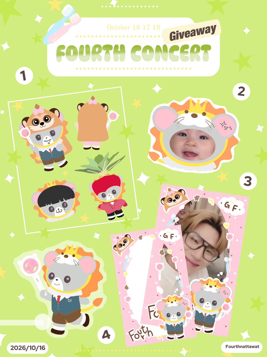 bookermiumiuu's tweet photo. 🐭Oh My Fourth Concert GIVEAWAY🗿🗺️🦁
 
Full Set x30 🌻🪥

📍 : BITEC LIVE 🗓 : 16-18/10/26 ⏰ : TBA

💖 RT + แสดงทวีตนี้ 

#Fourthconcert #Fourthnattawat #geminifourth #LOOKKHUNNOO @tawattannn https://t.co/g9RpPHgzXo