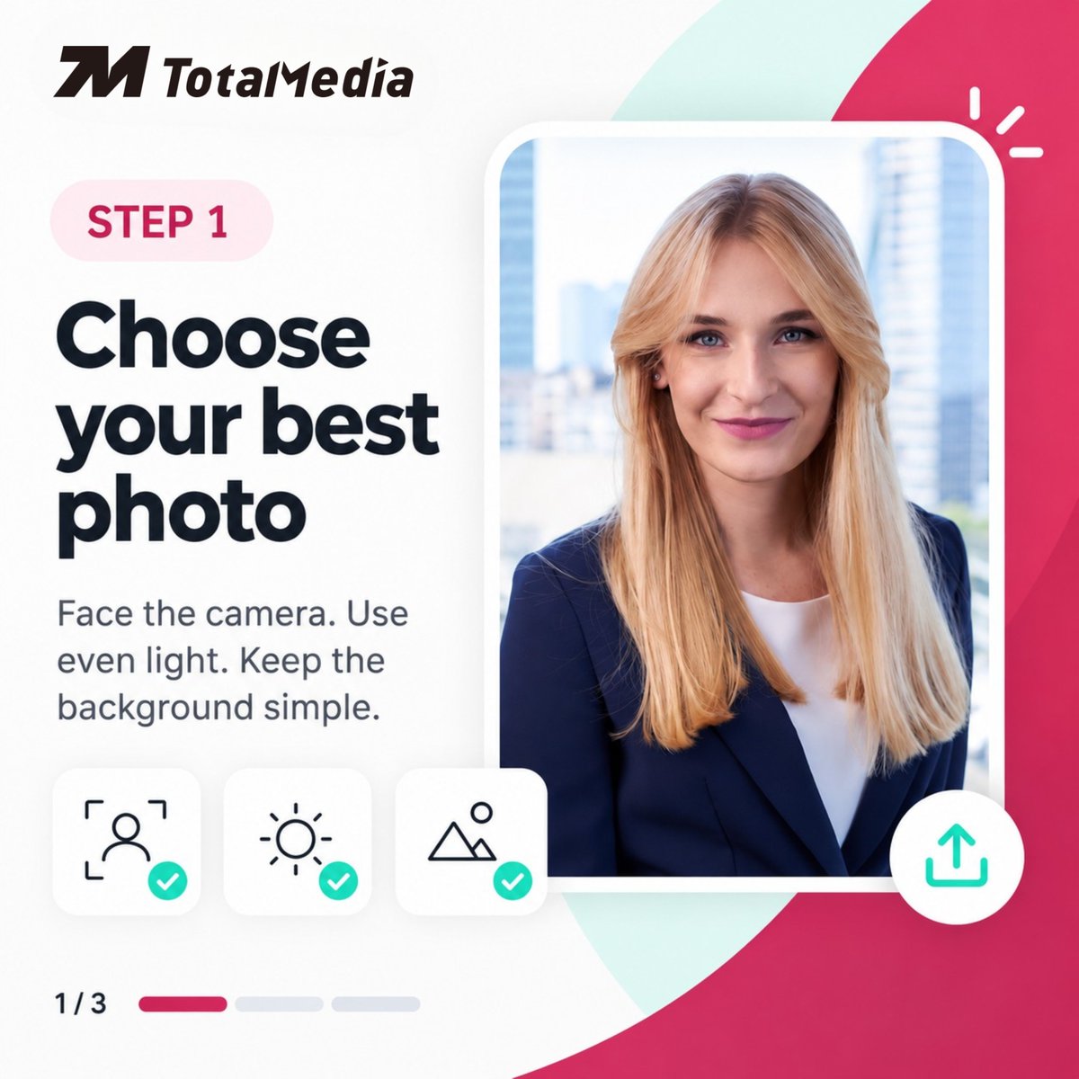 Totalmedia_HQ's tweet photo. $𝟮.𝟱𝟬 𝘁𝗼 𝘂𝗽𝗴𝗿𝗮𝗱𝗲 𝘁𝗵𝗲 𝗳𝗶𝗿𝘀𝘁 𝘁𝗵𝗶𝗻𝗴 𝗿𝗲𝗰𝗿𝘂𝗶𝘁𝗲𝗿𝘀 𝘀𝗲𝗲.

No studio. No expensive photographer.

Just choose → upload → enhance.

A better headshot won’t get you hired.
But it can help you get noticed.
#LinkedInTips #JobSearch https://t.co/RgE5dYoJaL