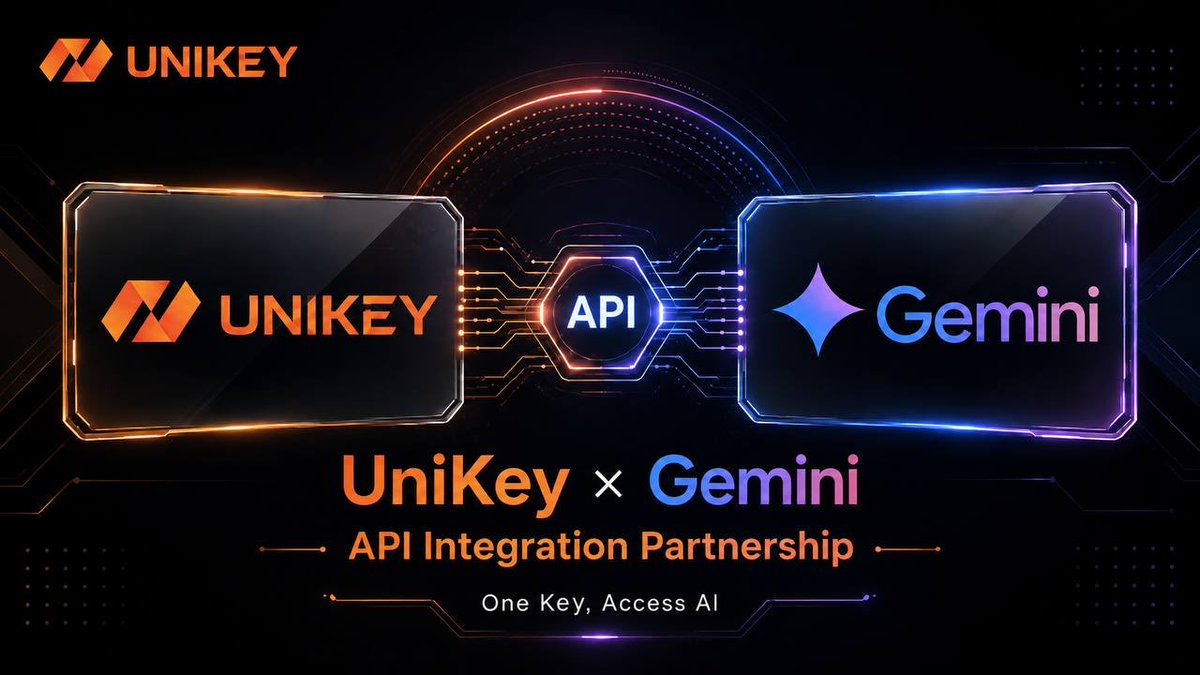 UniKey_EN's tweet photo. 🔥 UniKey × @GeminiApp | Expanding AI Ecosystem Capabilities

Gemini model capabilities have been integrated into the UniKey API, further expanding the global AI capability matrix and providing users with more intelligent capability options. 🌎

🤖 More AI model capabilities aggregated
⚡️ More convenient intelligent capability access
🧠 Expanded Agent and intelligent application scenarios

UniKey continues to connect global AI capabilities, enabling intelligence to flow, combine, and be applied more efficiently. 🚀

👉 Experience now: https://t.co/IdgoLEmbM2

#AI #AIAgent #AIInfrastructure #Gemini #UniKey