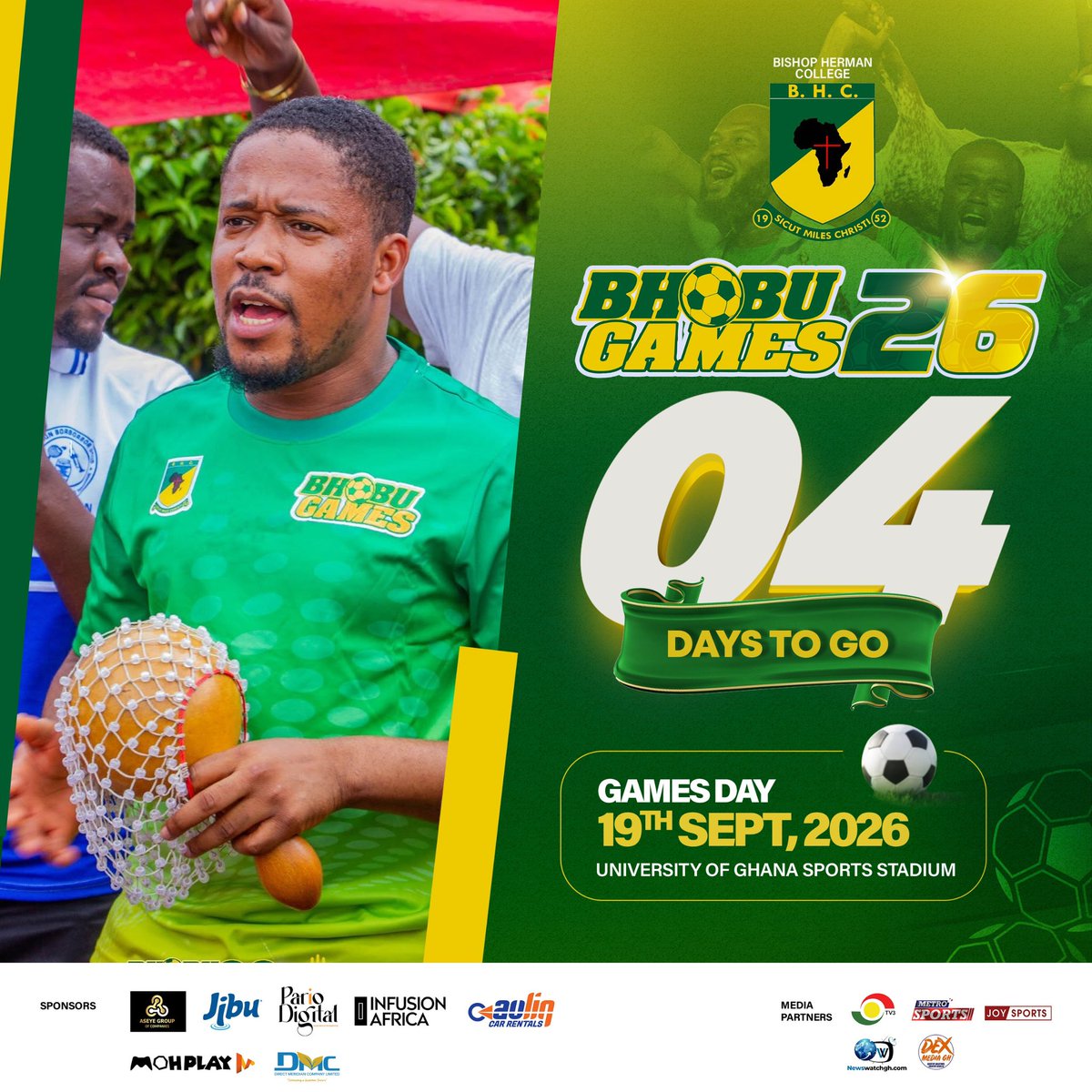 bhobu_official's tweet photo. The countdown is almost over! β³π
Just 4 days until the biggest alumni games in Ghana! The excitement is at its peak, the teams are gearing up, and the BHOBU spirit is ready to shine! ππ
π
19th September 2026
π University of Ghana Sports Stadium
#BHOBUGames26 #BHOBU https://t.co/bLMvwE2sOG