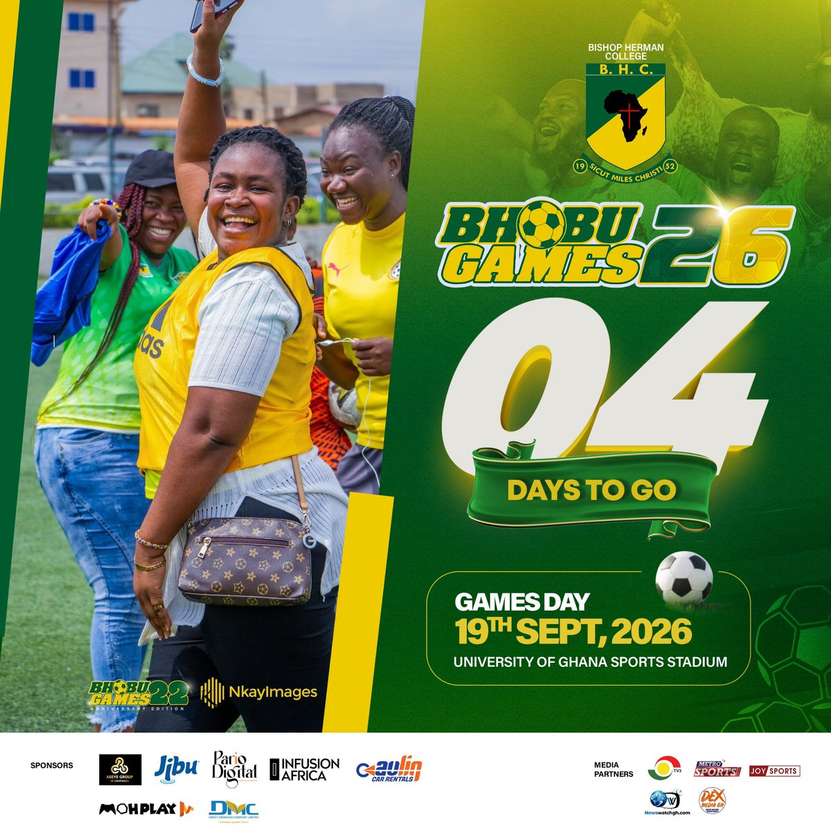bhobu_official's tweet photo. The countdown is almost over! β³π
Just 4 days until the biggest alumni games in Ghana! The excitement is at its peak, the teams are gearing up, and the BHOBU spirit is ready to shine! ππ
π
19th September 2026
π University of Ghana Sports Stadium
#BHOBUGames26 #BHOBU https://t.co/bLMvwE2sOG