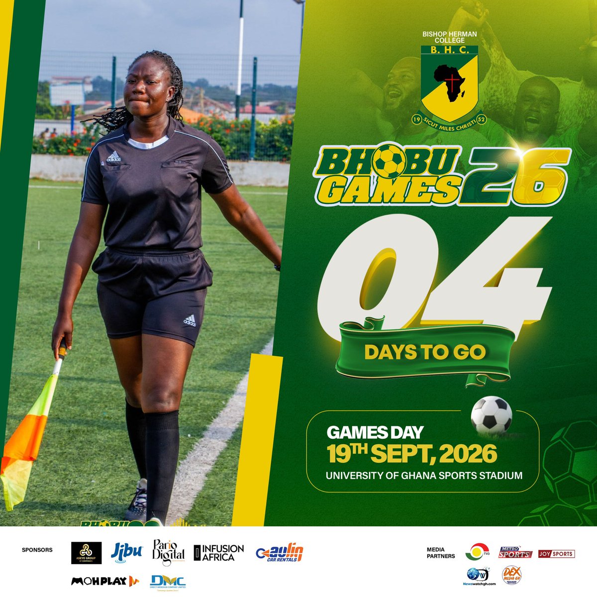 bhobu_official's tweet photo. The countdown is almost over! β³π
Just 4 days until the biggest alumni games in Ghana! The excitement is at its peak, the teams are gearing up, and the BHOBU spirit is ready to shine! ππ
π
19th September 2026
π University of Ghana Sports Stadium
#BHOBUGames26 #BHOBU https://t.co/bLMvwE2sOG