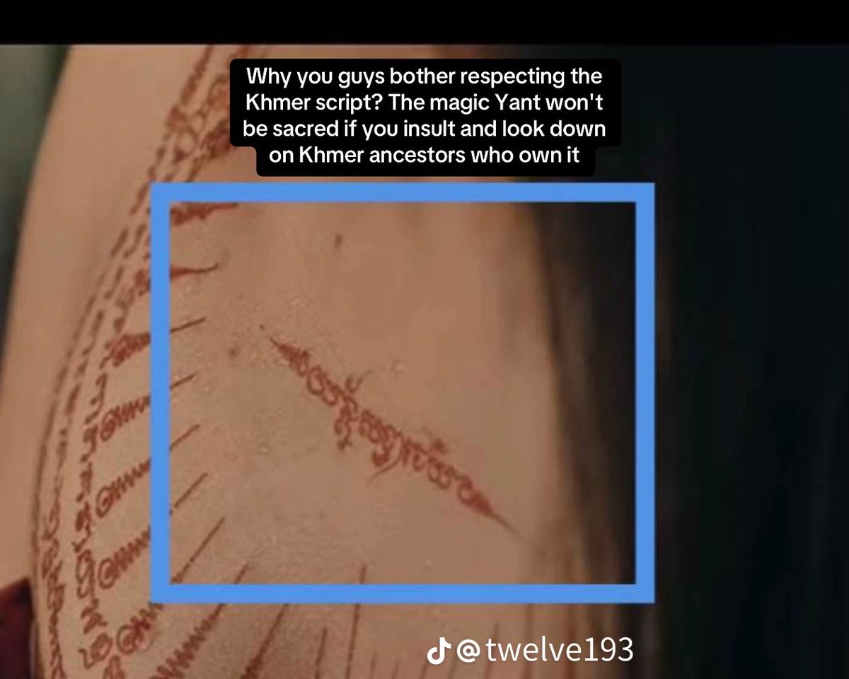 TkTaekook9597's tweet photo. One thing Siem people are good at is copying without giving credit, then accusing the original owner.
#yantkhmertattoo
 #khmerculture https://t.co/FJN5A7S9P0