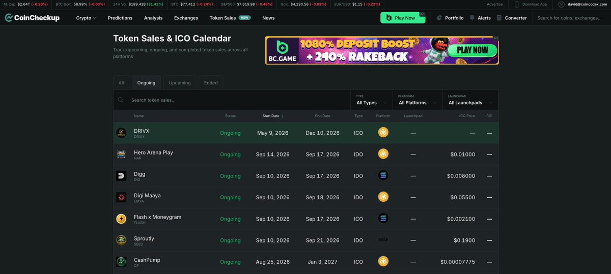 CoinCheckup's tweet photo. We just launched an update token sales page! https://t.co/iYfh0SFPQa