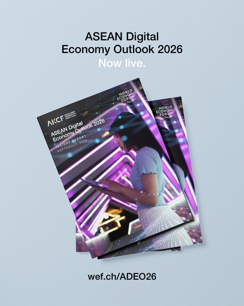 wef's tweet photo. #ASEAN’s digital economy is growing rapidly. The next challenge is making it easier for businesses to trade and operate across borders.

The ASEAN Digital Economy Outlook 2026, in collaboration with @akcf_pmt, explores the opportunities and barriers shaping the region’s #digital integration, with a focus on enabling MSMEs to participate.

Read the full report: https://t.co/nkJRJdCAlL