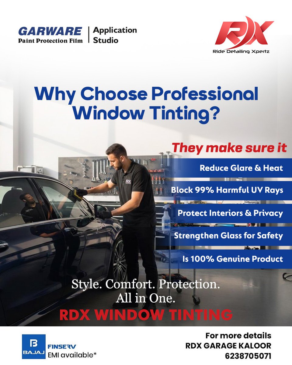 guzman_kiara's tweet photo. Professional window tinting for style, comfort &amp; protection. Block heat, glare &amp; 99% UV with expert installation. RDX Garage, Kaloor. 6238705071 https://t.co/ZwN8pSvMCy
