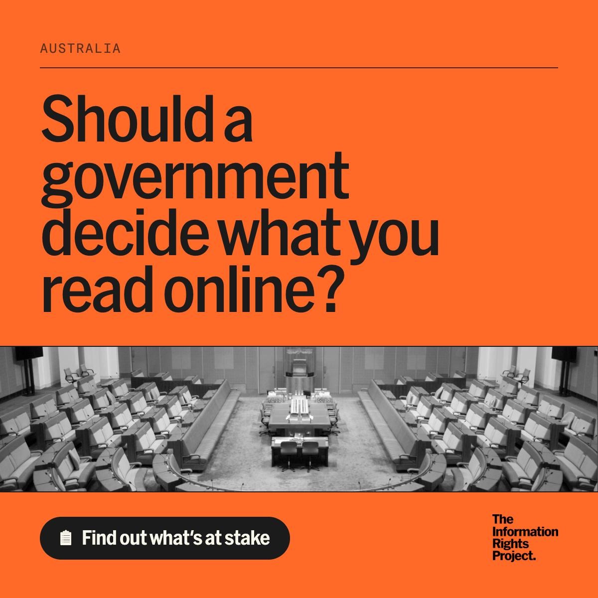 theinforights's tweet photo. The government wants to censor the internet.

A minister decides what Australians get to see online.

Sign the petition to say no.
