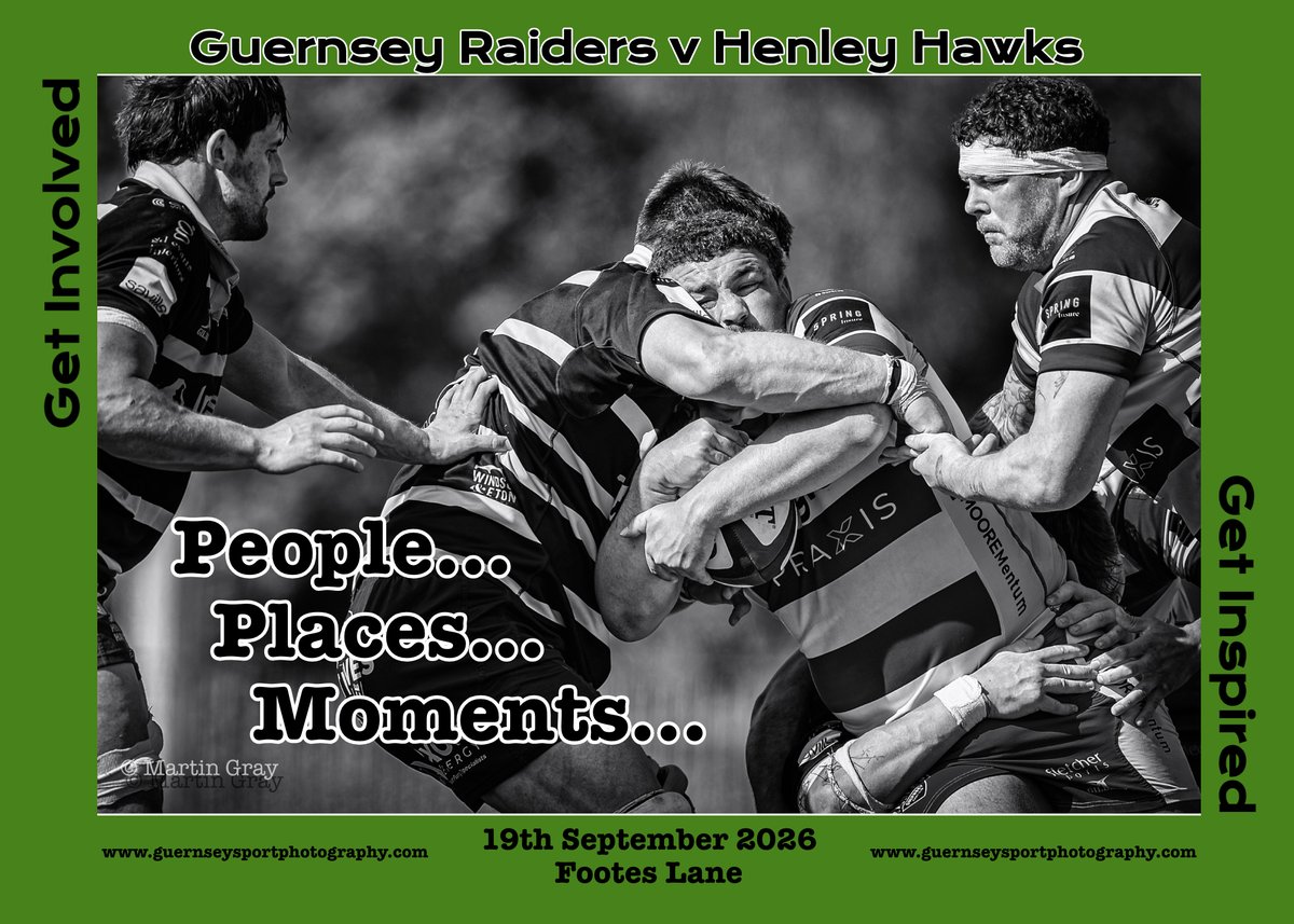MartinGrayphoto's tweet photo. 'People... Places... Moments'...🏉
This coming Saturday sees @guernseyraiders host @HenleyHawks in the Raiders first 'Home' game of the #nat2east season
Footes Lane 2pm KO
See you Saturday! 📸📸📸 #ItsAllAboutYou
https://t.co/kMb4x5zncr
@Natleague_rugby #Guernseyrugby https://t.co/CNEOnKFHO7