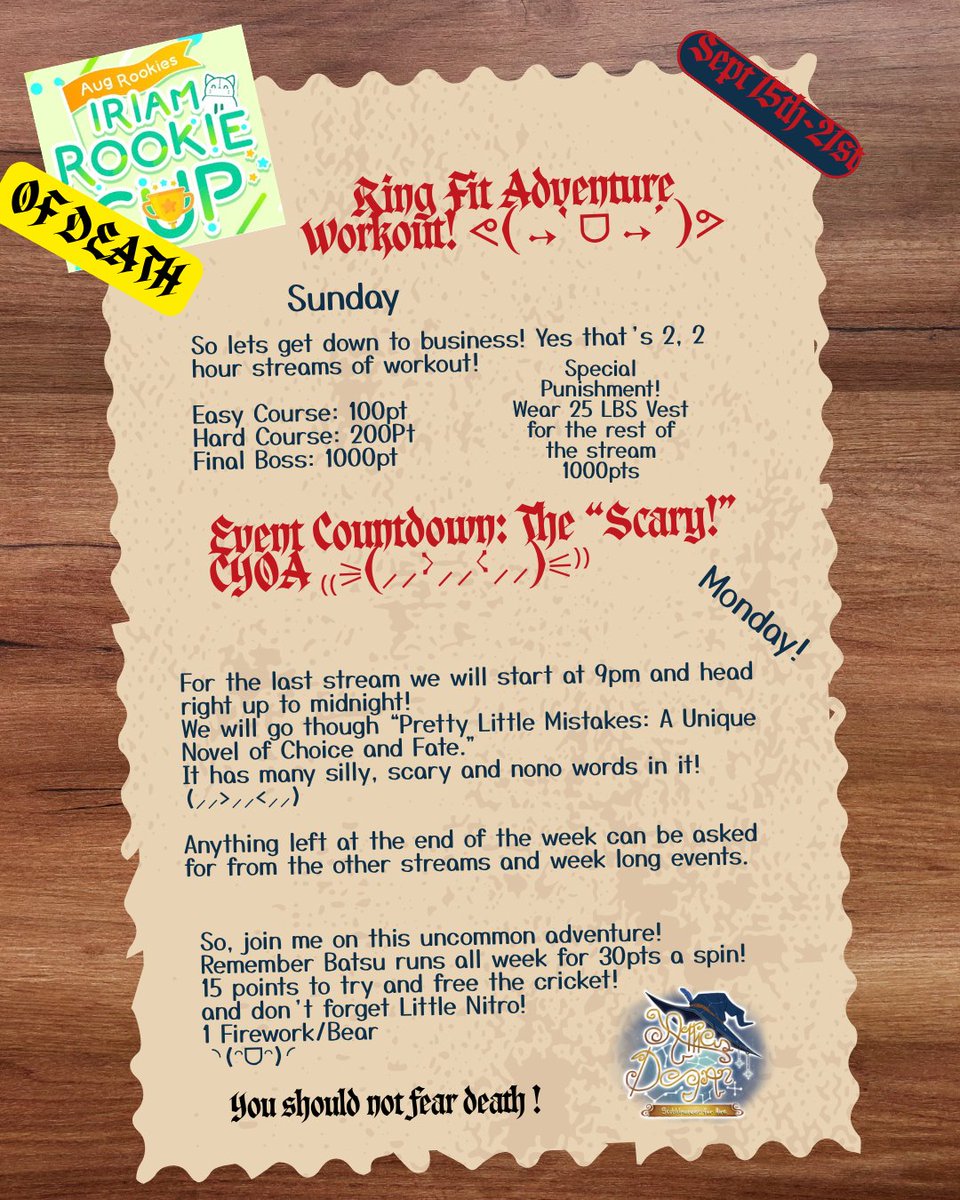 AtticusDegan's tweet photo. Bellow are more specific directions to each of the days. Check them out (•̀ᴗ•́ )ゞ
#IRIAM #Vtuberㅤ #Attiwhy #AttiNO #AttiYES https://t.co/UT18qEMUle