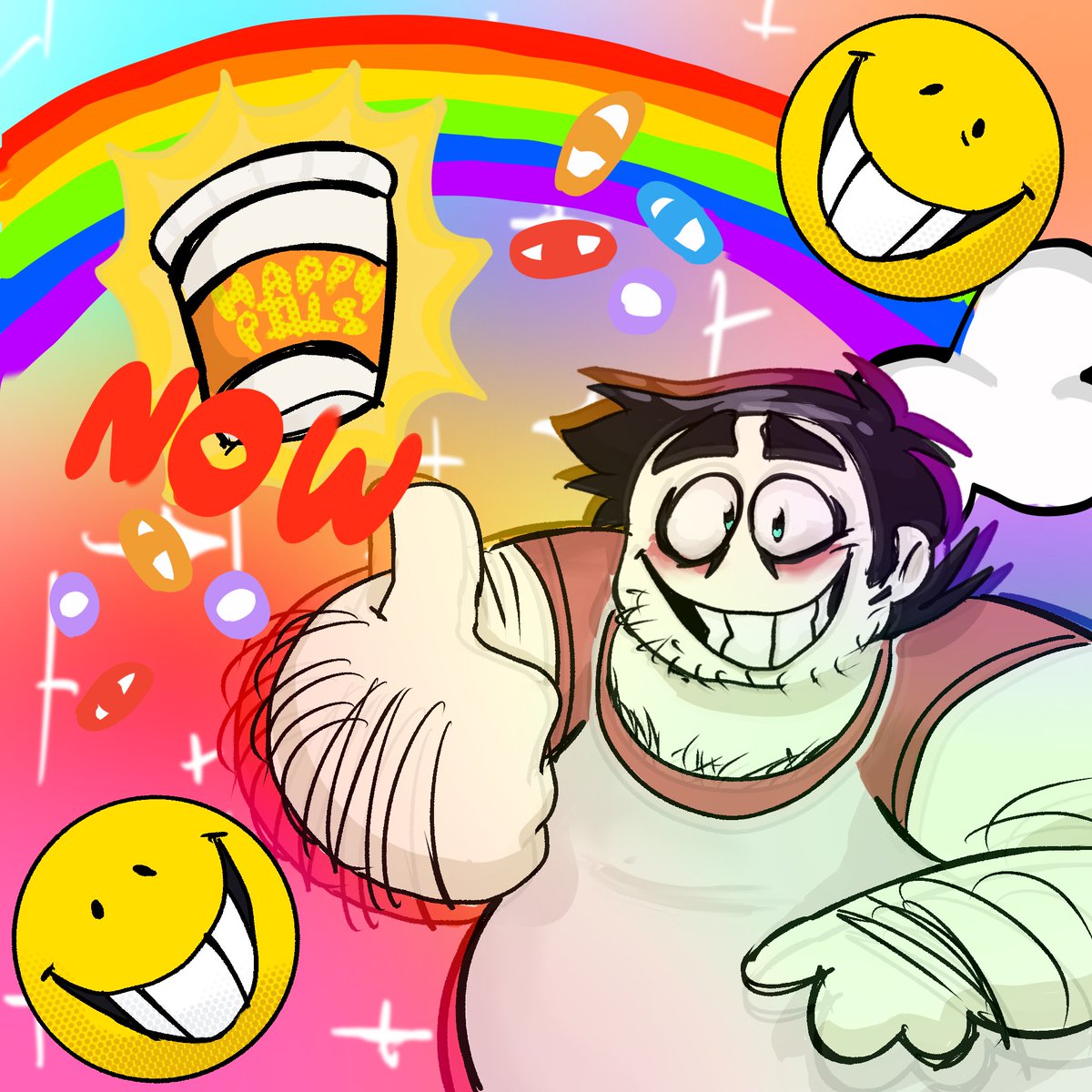MikAArtyy's tweet photo. BUY HAPPY PILLS NOW!!
That's why Bob is always so cheerful
They took me off my happy pills btw 😭
#BobVelseb https://t.co/YlrHkXn8T0