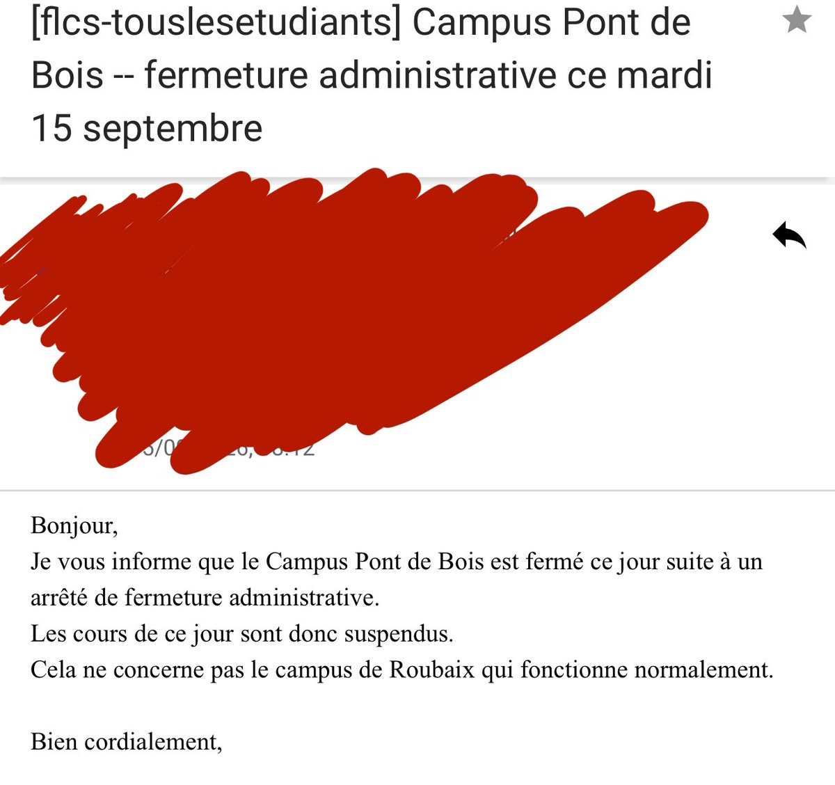 DNIYUKII's tweet photo. @usercln8 J’ai eu un mail de la part de la directrice des appuis elle dit cours annulés https://t.co/kZdX09t2LR