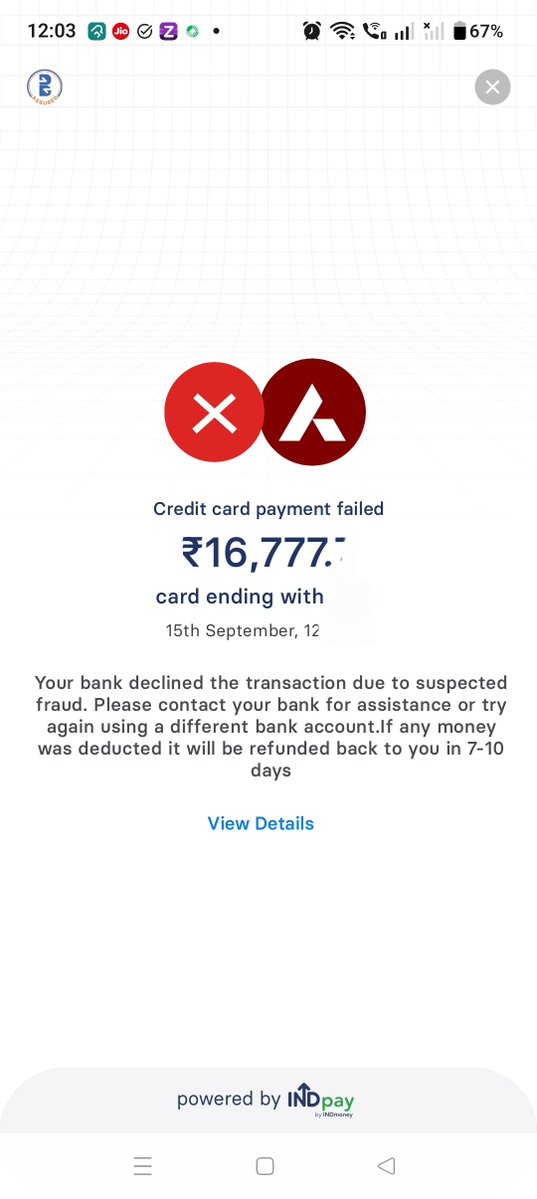 VijNitin's tweet photo. @ICICIBank_Care Hi,

It is a recurring issue. It worked for a couple of days for some of the transactions. However most of the UPI payments and credit card bill payment (snapshot attached) are failing. Is there any solution for this? https://t.co/h6PHtSCA8E