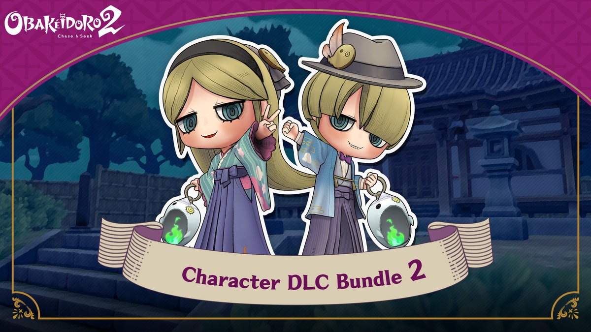 Obakeidoro_en's tweet photo. 👻📣New DLC ✨

"Alisa &amp; Alex" and "Patches &amp; Googly" are coming to OBAKEIDORO 2❗
The new DLC bundles launch on Sep 18 (Fri) at 8:00 AM (PDT)✨

*Limited-time "Googly" ends Sep 17 (Thu) at 11:59 PM (PDT) with this release.
We appreciate your understanding.

#obakeidoro2 https://t.co/QiReZTep85