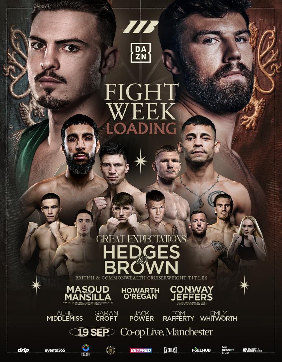IFLTV's tweet photo. IT'S FIGHT WEEK βΌοΈ
π₯ @johnhedges_ (12-0) π @PatBrown_1 (6-0)
π Vacant British & Commonwealth Cruiserweight Titles
Two undefeated prospects putting it all on the line, British boxing at its very best ππΌ
Who wins and how?
#HedgesBrown | #BritishBoxing https://t.co/qPMNLktaNE