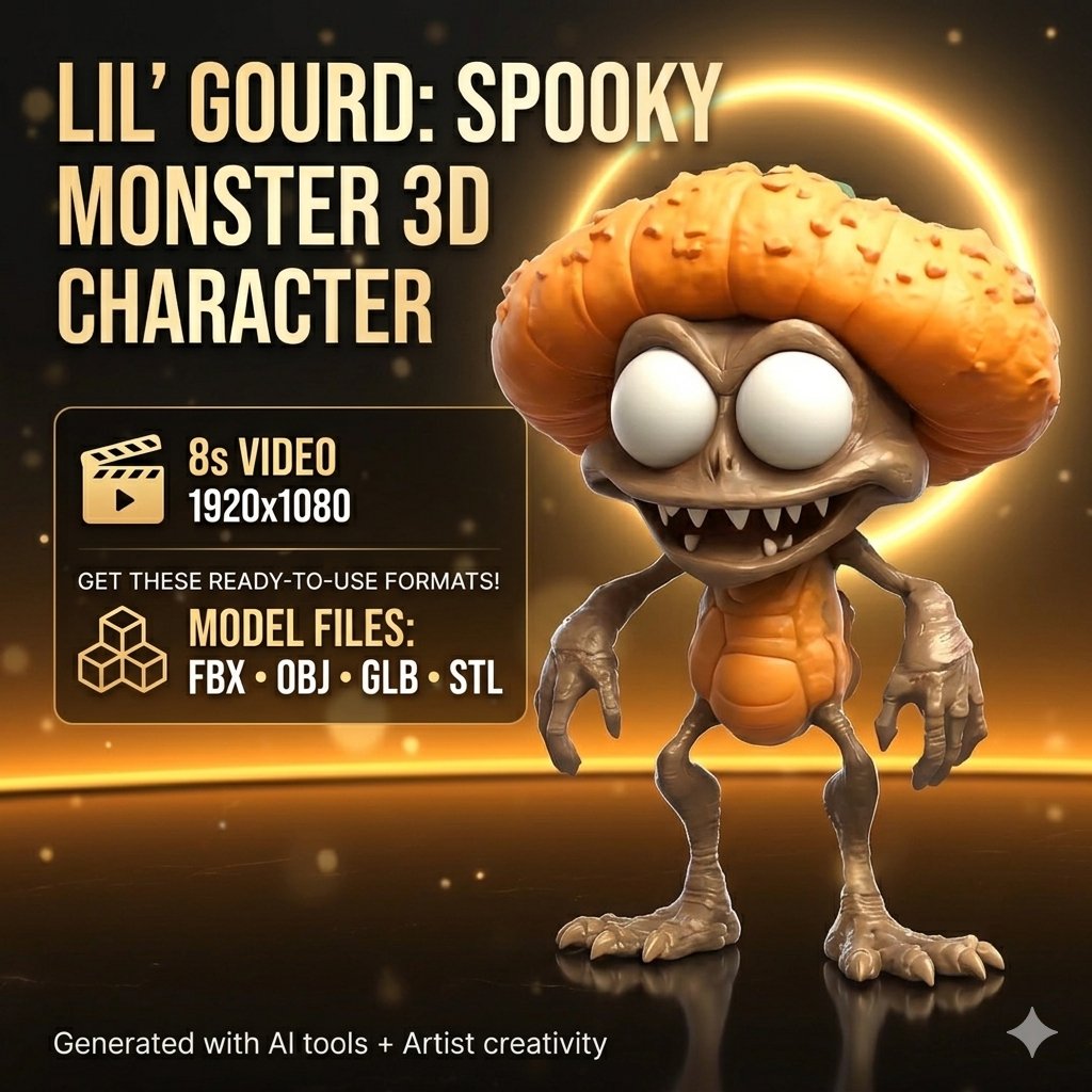 anyinfo69's tweet photo. Lil' Gourd: Spooky Monster 3D Character Model & Video Asset
https://t.co/OS800h7IGN
#LilGourd #spookymonster3Dmodel #cuteHalloween3Dcharacter #FBX #OBJ #GLB #STL #models #cinematic3Dshowcase #3Dgameasset #fantasycreaturemodel #AIassisted3Dart https://t.co/hsIcrqh92h
