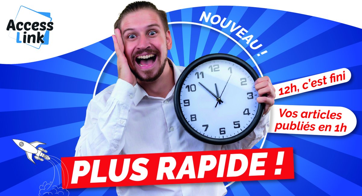 access_link's tweet photo. Pourquoi attendre 12 heures quand vos articles peuvent être publiés dans l’heure ? 🔥

AccessLink devient 12 fois plus rapide.

👉 Commandez votre campagne
✍️ Nous rédigeons
🚀 Nous publions dans l’heure

Netlinking, citations IA ou visibilité locale, vos campagnes passent à la vitesse supérieure !