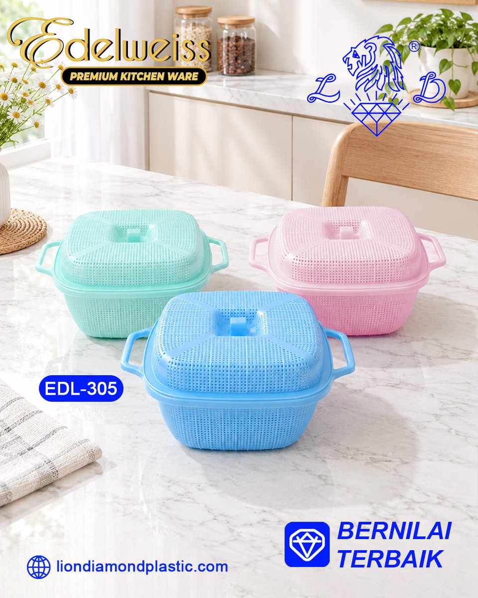 Liondiamondplas's tweet photo. Made to Serve. Made for Every Meal. 🍽️✨Edelweiss siap menemani setiap sajian — elegan, praktis, BPA Free & Food Safe. 🤍
#LionDiamond #Edelweiss #KitchenWare #PeralatanMakan #BPAFree #FoodSafe https://t.co/KyAA3Rdz4Q