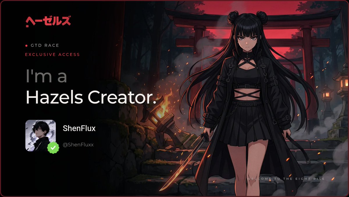 ShenFluxx's tweet photo. $0 → $1,000 Biggest Opportunity? 👀💰
✨ @0xhazels by @Rosaaa
• 5,555 NFTs
• “The Eighth Rise” 🌸
• Japanese-style, girl-focused story world 🇯🇵
🎁 GRAB YOUR GTD SLOT NOW 🤞
https://t.co/ZIrtevAMFb
📌 Connect X
📌 Join the Race
📌 Complete simple tasks (Follow + Like)
📌 Wallets → Connect EVM wallet
❤️ Like | 🔁 Repost | 💬 Comment your UID
🚨 Ends Sept. 22 — Do it FAST!
@0xhazels #WEAREHAZELS #GTDRACE